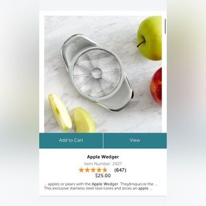 Pampered Chef Silver Apple Wedger